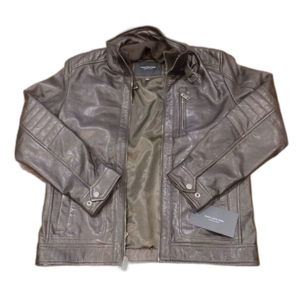 Marc New York Andrew Marc Brown Leather Jacket Size Small NWT - Picture 1 of 4